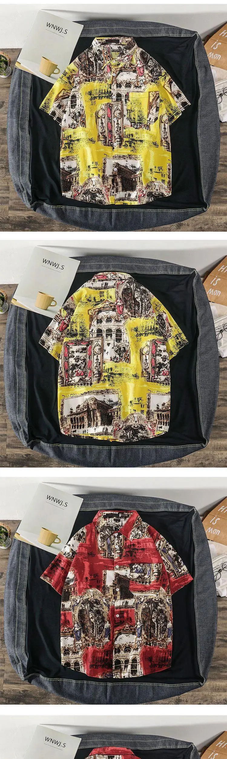 Men's Korean Style Printed Short Sleeve Shirt — feature 9