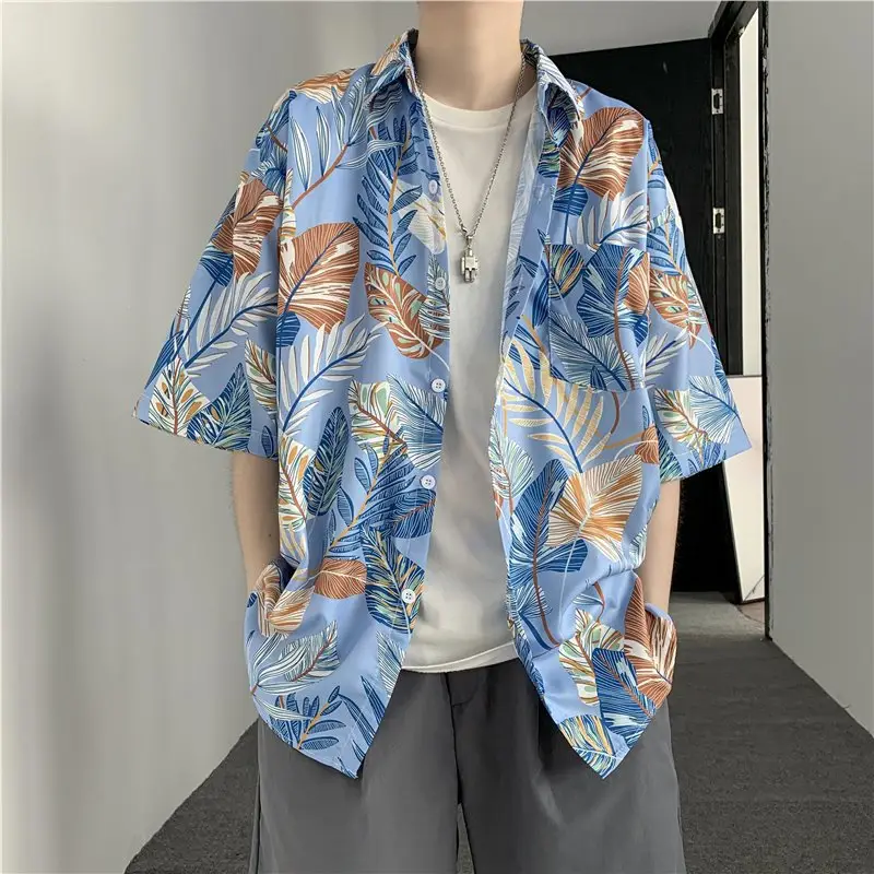 Men's Korean Style Printed Short Sleeve Shirt - Image 10