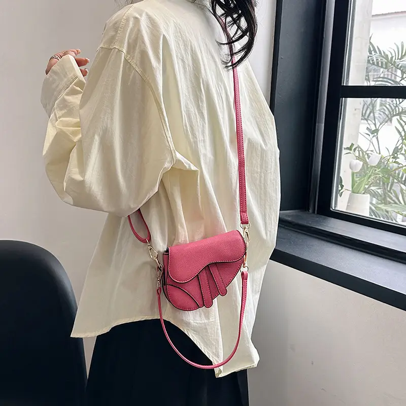 White Leather Mini Crossbody Bag for Women - Image 8