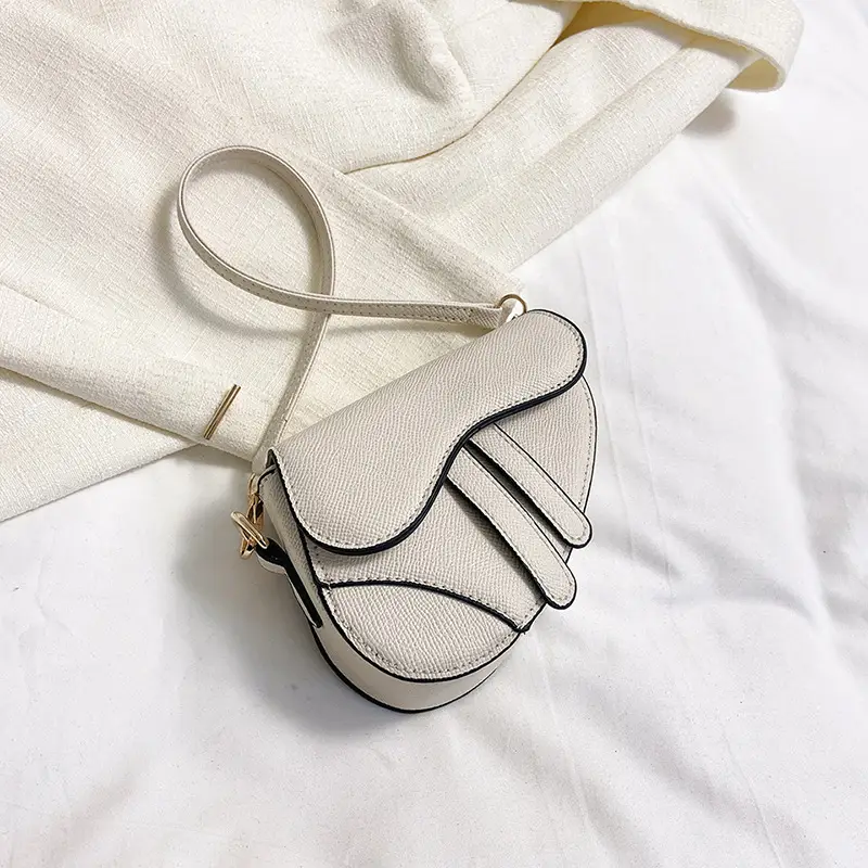 White Leather Mini Crossbody Bag for Women - Image 2