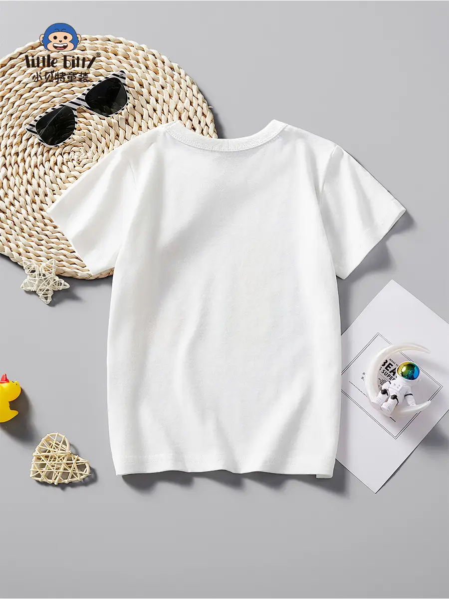2025 Summer Boys White Short Sleeve T-Shirt with Cartoon Car Pattern - Image 5