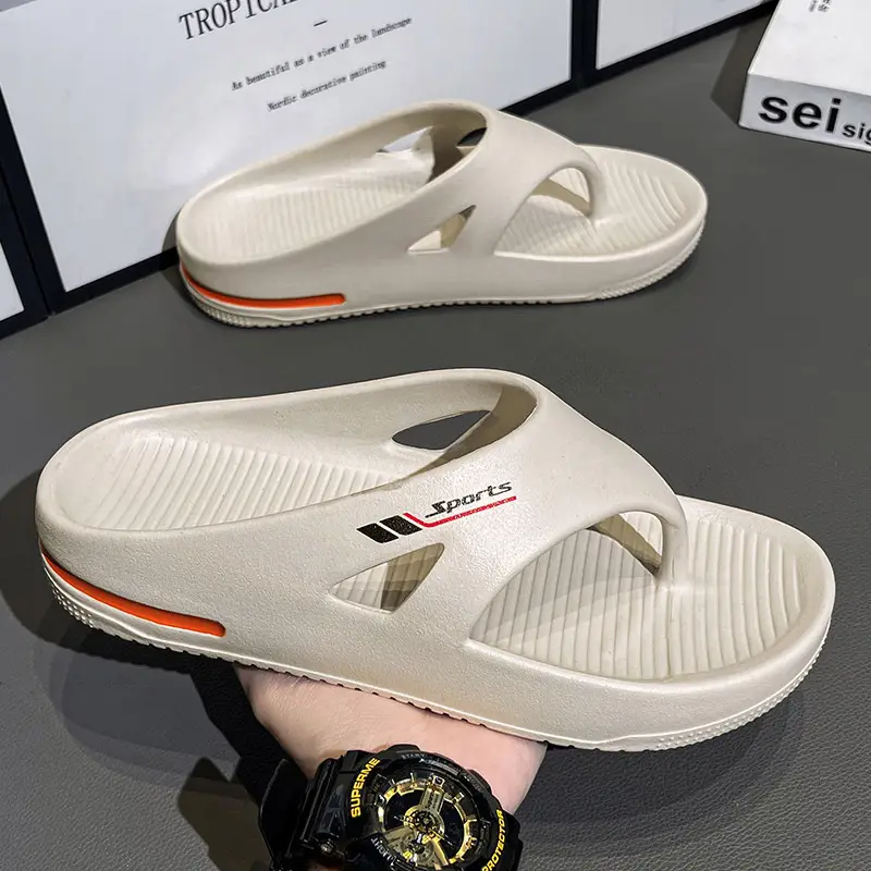 Men's Cross-Border Flip Flops White Thick Sole