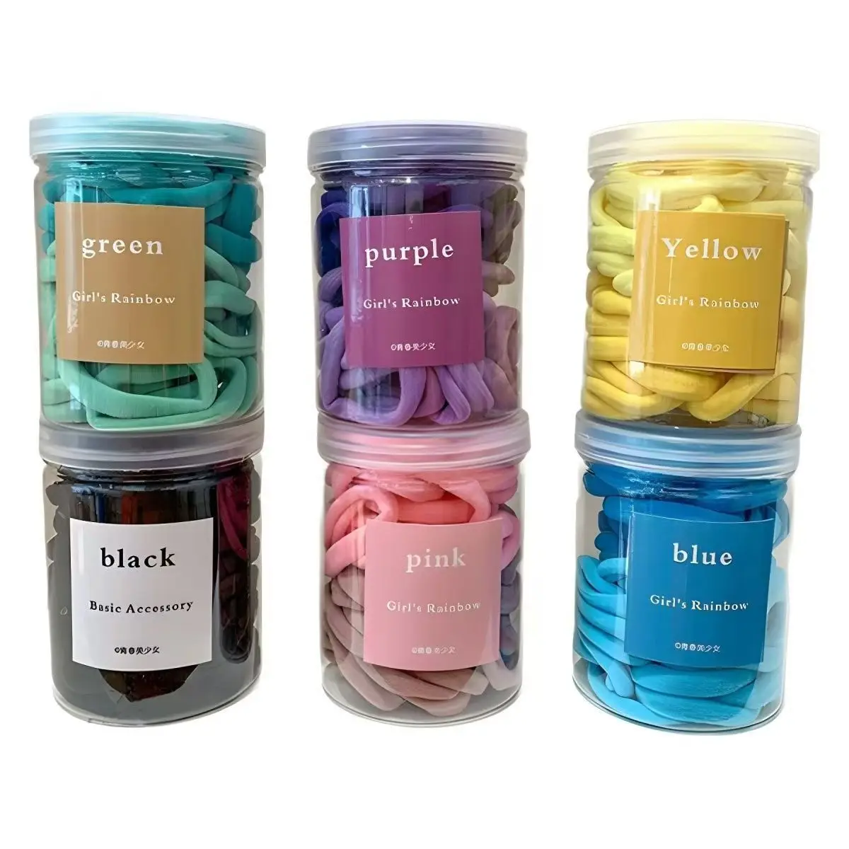 Blue Rubber Hair Rings for High Ponytail & Sweet Color
