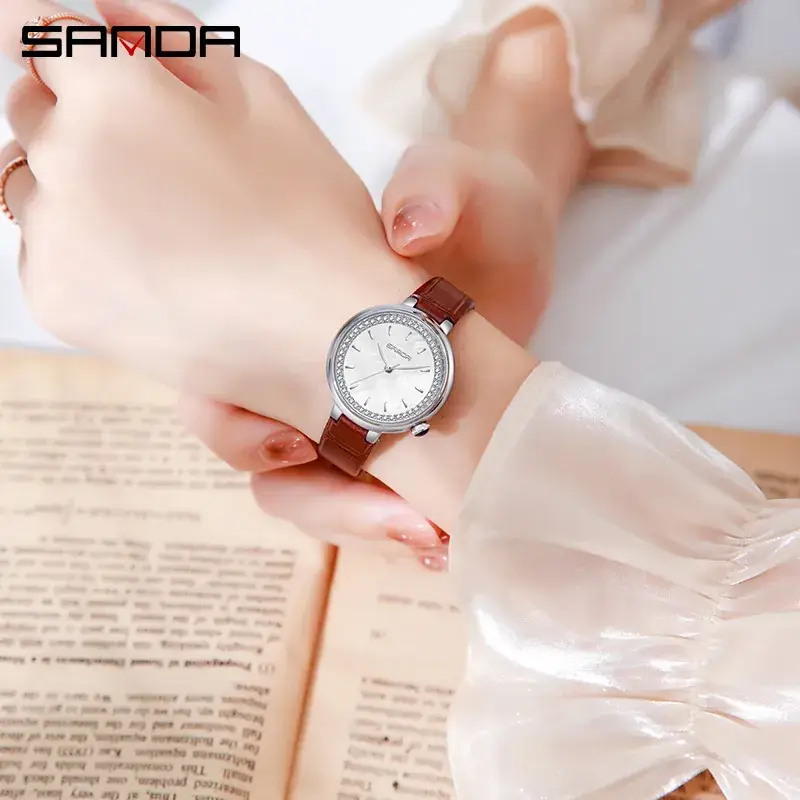 Sanda Luxury Women's Quartz Watch with Diamond Cover - Image 15
