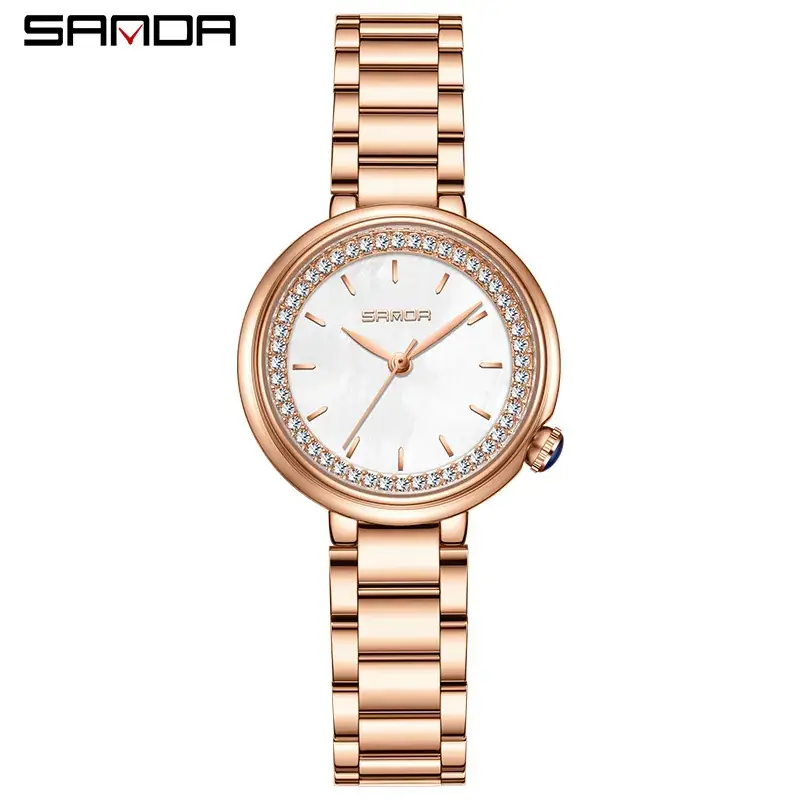 Sanda Luxury Women's Quartz Watch with Diamond Cover - Image 11
