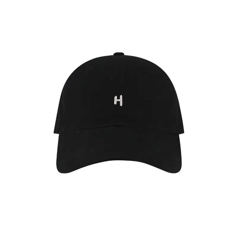 Black Embroidered H Baseball Cap Large Bristle - Image 7
