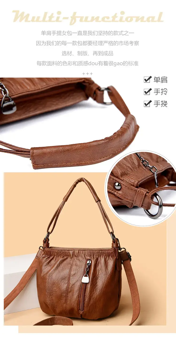 Women's Brown Leather Mobile Phone Crossbody Bag 2026 — feature 4