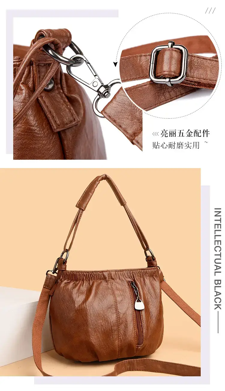 Women's Brown Leather Mobile Phone Crossbody Bag 2026 — feature 5