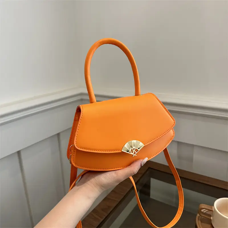 Black Square Shoulder Crossbody Bag with Gold Clasp - Image 9