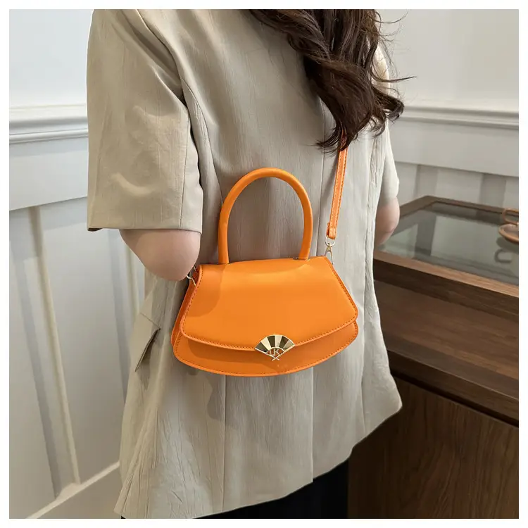Black Square Shoulder Crossbody Bag with Gold Clasp — feature 10