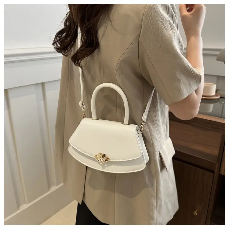 Black Square Shoulder Crossbody Bag with Gold Clasp — feature 13