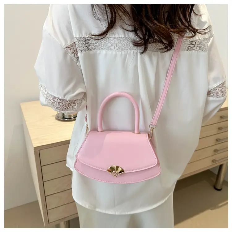 Black Square Shoulder Crossbody Bag with Gold Clasp — feature 16