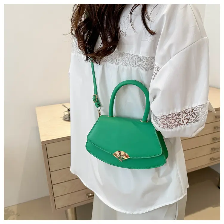 Black Square Shoulder Crossbody Bag with Gold Clasp — feature 19