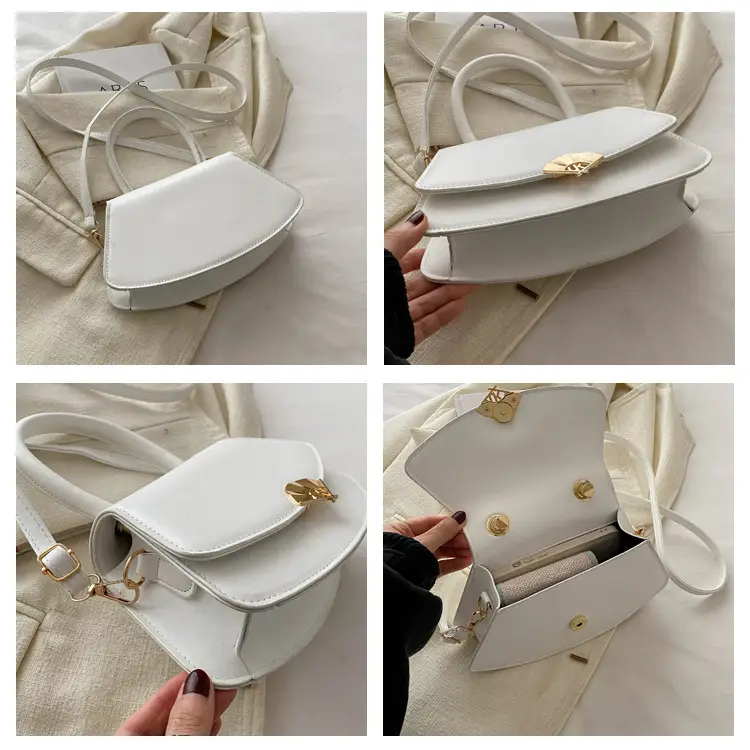 Black Square Shoulder Crossbody Bag with Gold Clasp — feature 7
