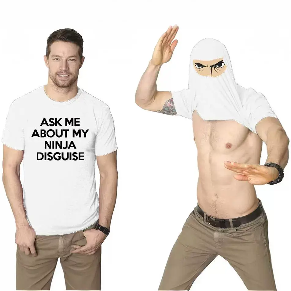 Men's Short Sleeve Ninja Mask T-Shirt Black - Image 8