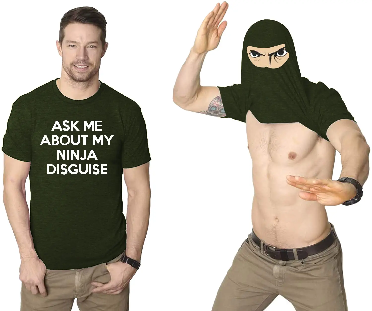 Men's Short Sleeve Ninja Mask T-Shirt Black - Image 5