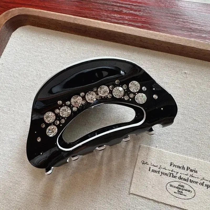 Black Rhinestone Hairpin for Women Medium - Image 2