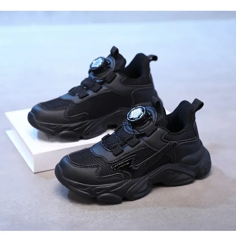 Kids White Running Sneakers with Rotating Buttons — feature 26