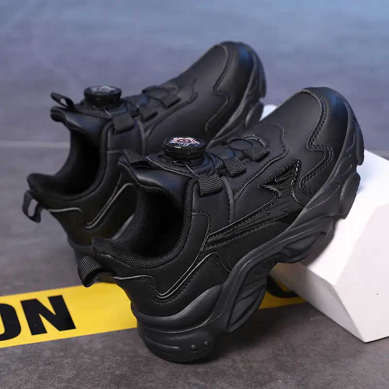 Kids White Running Sneakers with Rotating Buttons - Image 4