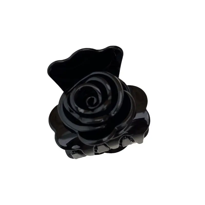 2024 Black 3D Rose Hair Clip for Women