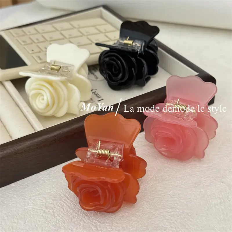 2024 Black 3D Rose Hair Clip for Women — feature 13