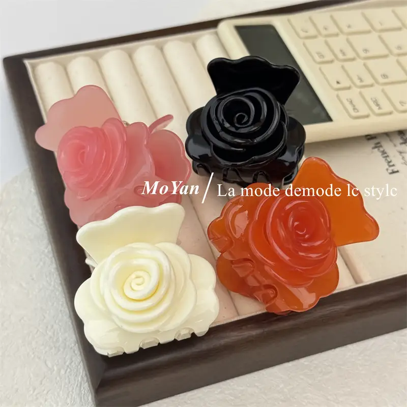 2024 Black 3D Rose Hair Clip for Women — feature 14