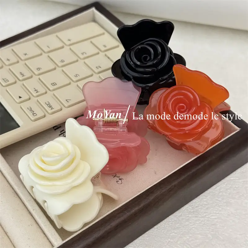 2024 Black 3D Rose Hair Clip for Women — feature 15