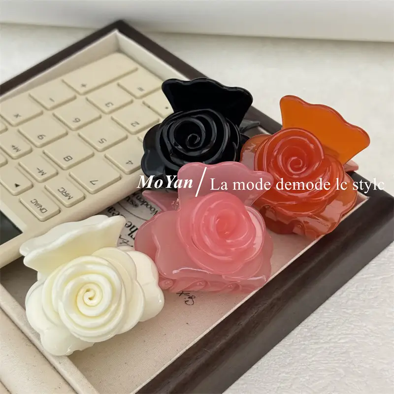 2024 Black 3D Rose Hair Clip for Women — feature 16