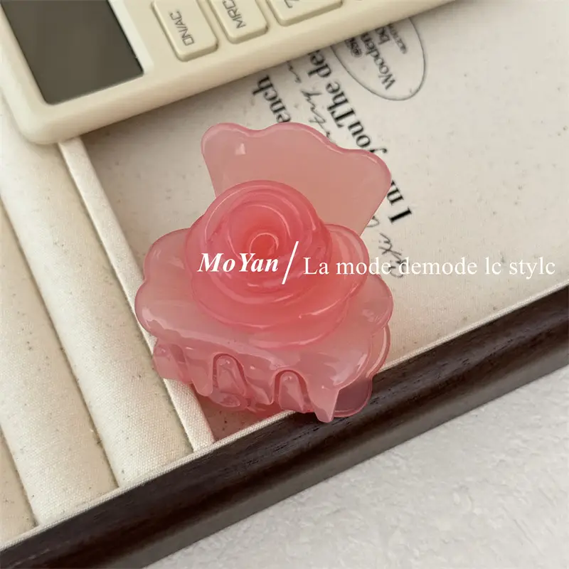 2024 Black 3D Rose Hair Clip for Women — feature 6