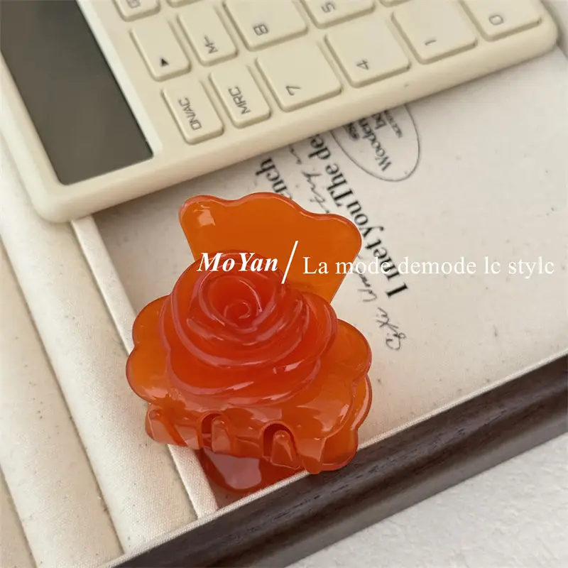 2024 Black 3D Rose Hair Clip for Women