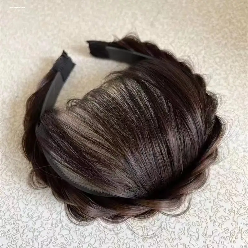 White Hair Cover Wig with Fish Bone Braid & Sideburns - Image 21