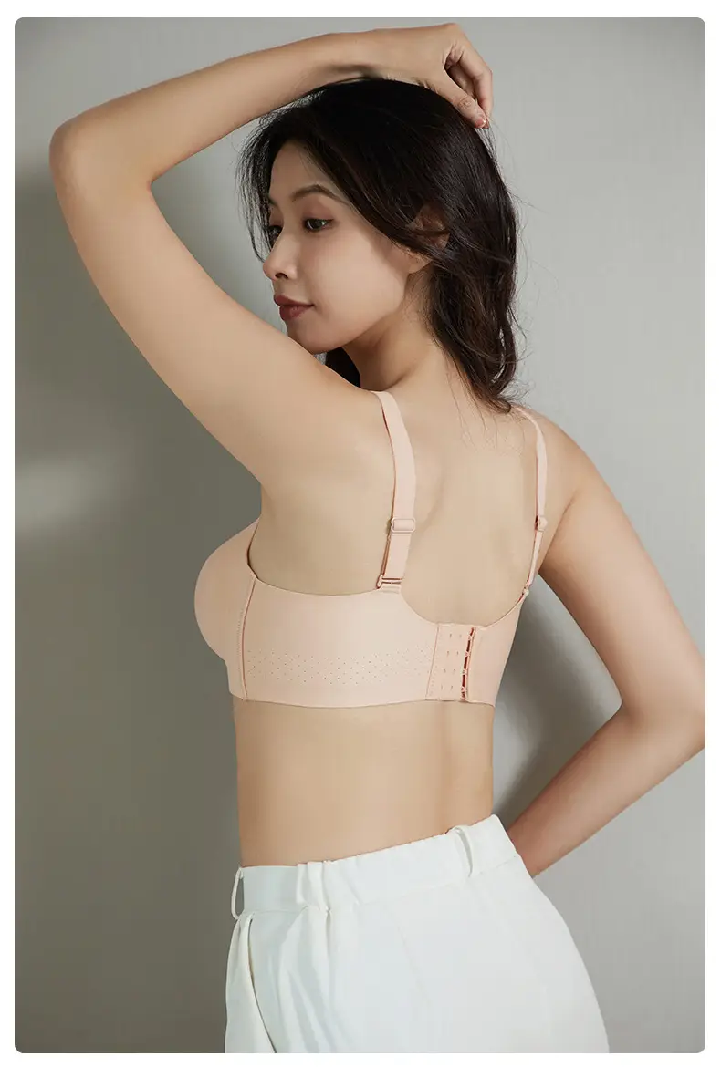 New Gap plus size Large Cup Soft Steel Ring Underwear Traceless Push-up Push-up Breathable Big Chest Show Small Text Bra — feature 24