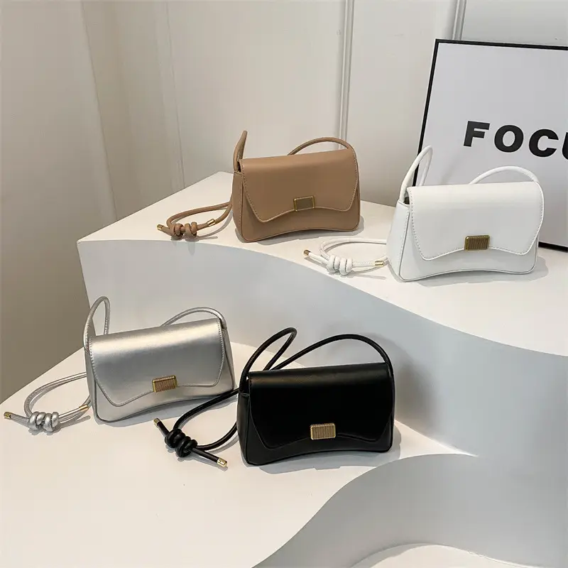 Black Lock Buckle Crossbody Bag for Women - Image 6