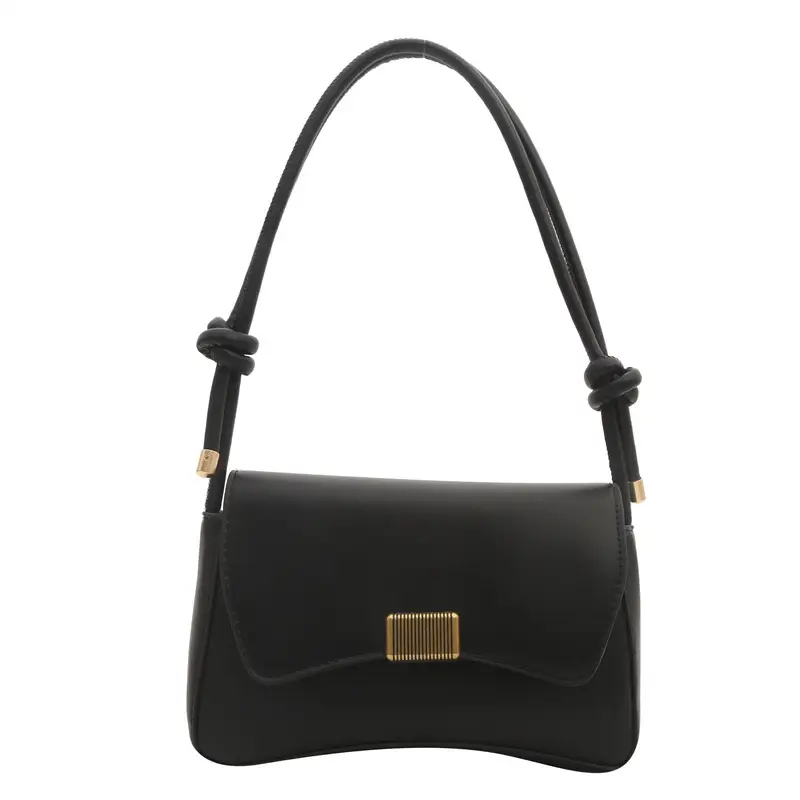 Black Lock Buckle Crossbody Bag for Women - Image 9