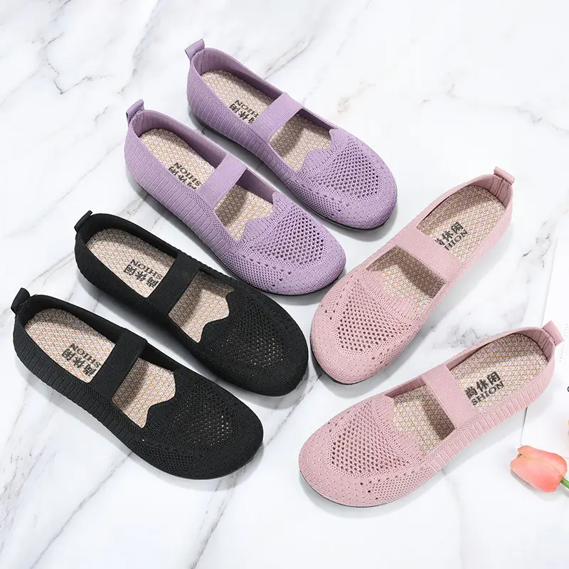 Old Beijing Cloth Shoes Women's Summer Mesh Shoes Breathable Mesh Shoes for Middle-aged and Elderly Moms Non-slip Soft Sole Slip-on Flat Shoes - Image 8