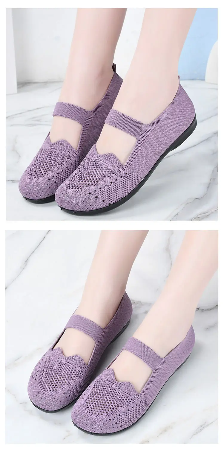 Old Beijing Cloth Shoes Women's Summer Mesh Shoes Breathable Mesh Shoes for Middle-aged and Elderly Moms Non-slip Soft Sole Slip-on Flat Shoes — feature 10