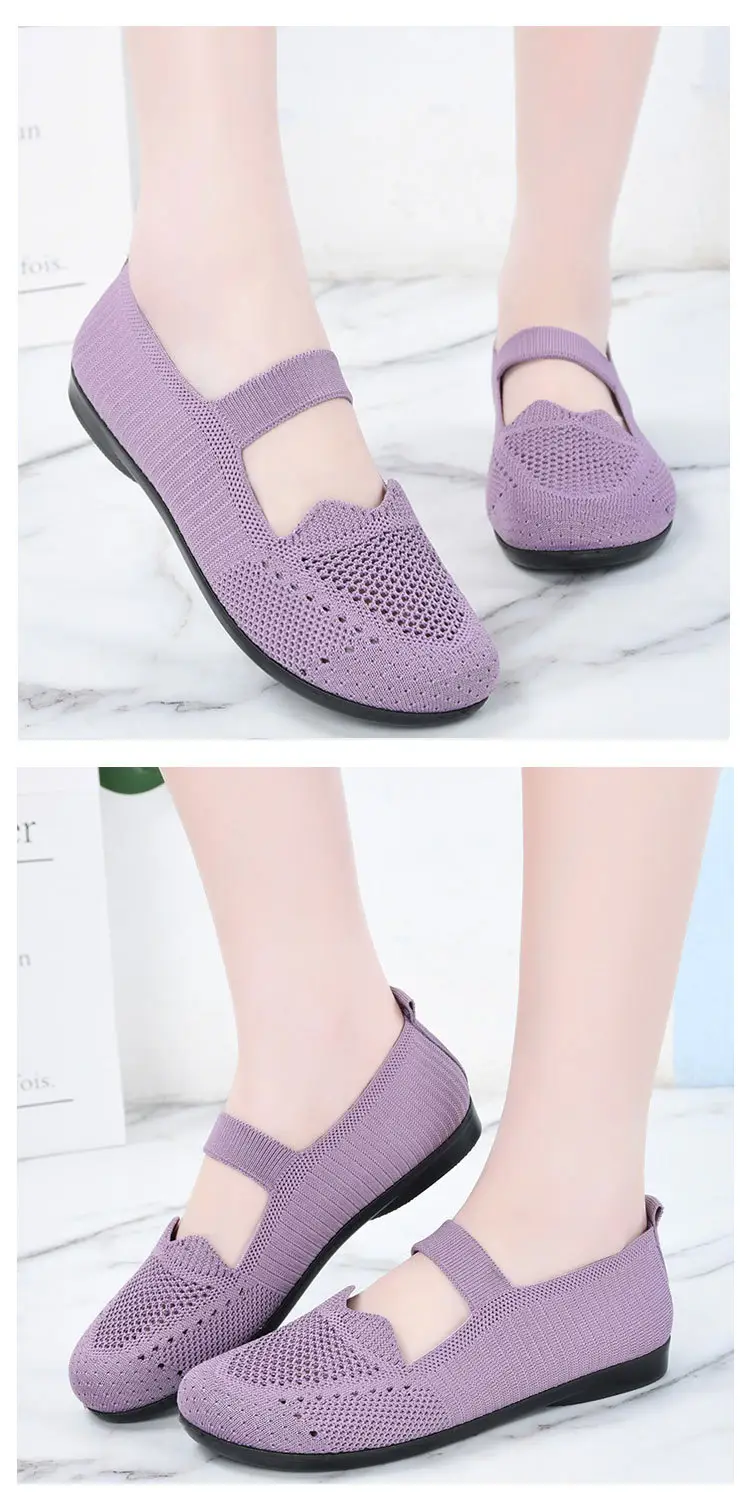 Old Beijing Cloth Shoes Women's Summer Mesh Shoes Breathable Mesh Shoes for Middle-aged and Elderly Moms Non-slip Soft Sole Slip-on Flat Shoes — feature 11