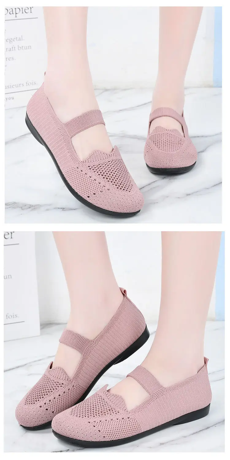 Old Beijing Cloth Shoes Women's Summer Mesh Shoes Breathable Mesh Shoes for Middle-aged and Elderly Moms Non-slip Soft Sole Slip-on Flat Shoes — feature 13