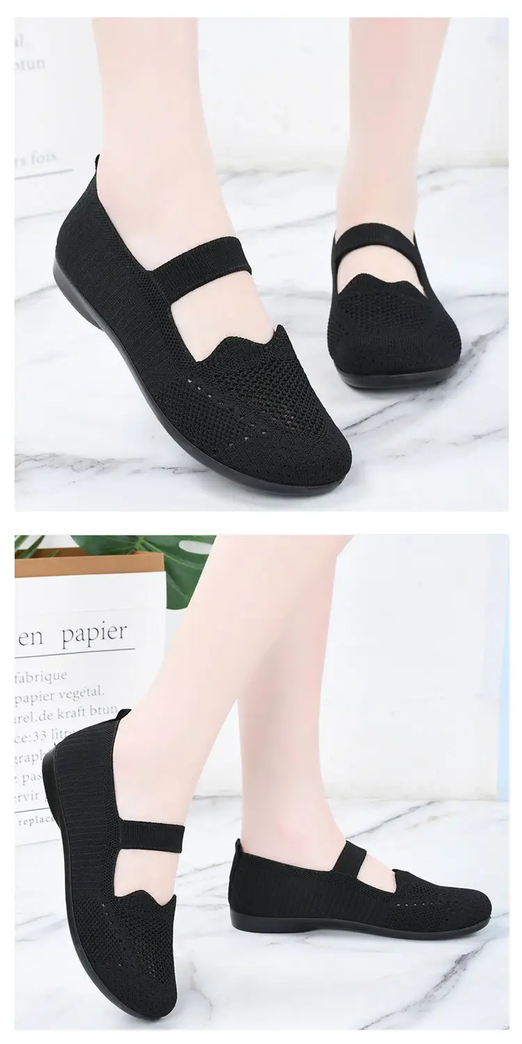 Old Beijing Cloth Shoes Women's Summer Mesh Shoes Breathable Mesh Shoes for Middle-aged and Elderly Moms Non-slip Soft Sole Slip-on Flat Shoes — feature 14