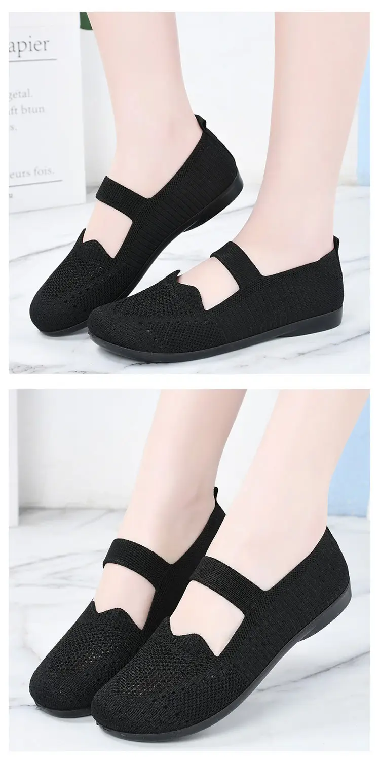 Old Beijing Cloth Shoes Women's Summer Mesh Shoes Breathable Mesh Shoes for Middle-aged and Elderly Moms Non-slip Soft Sole Slip-on Flat Shoes — feature 15
