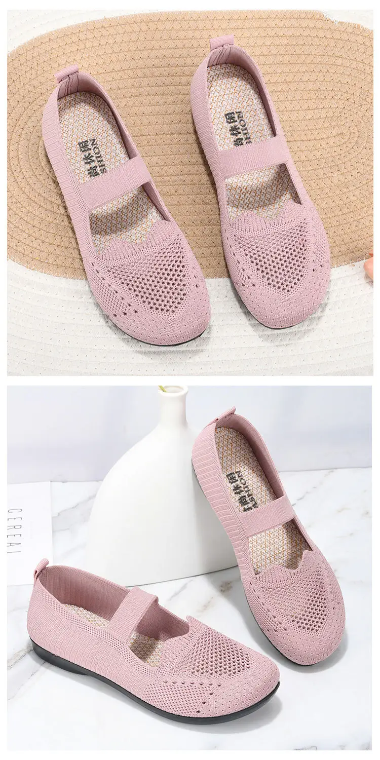 Old Beijing Cloth Shoes Women's Summer Mesh Shoes Breathable Mesh Shoes for Middle-aged and Elderly Moms Non-slip Soft Sole Slip-on Flat Shoes — feature 8