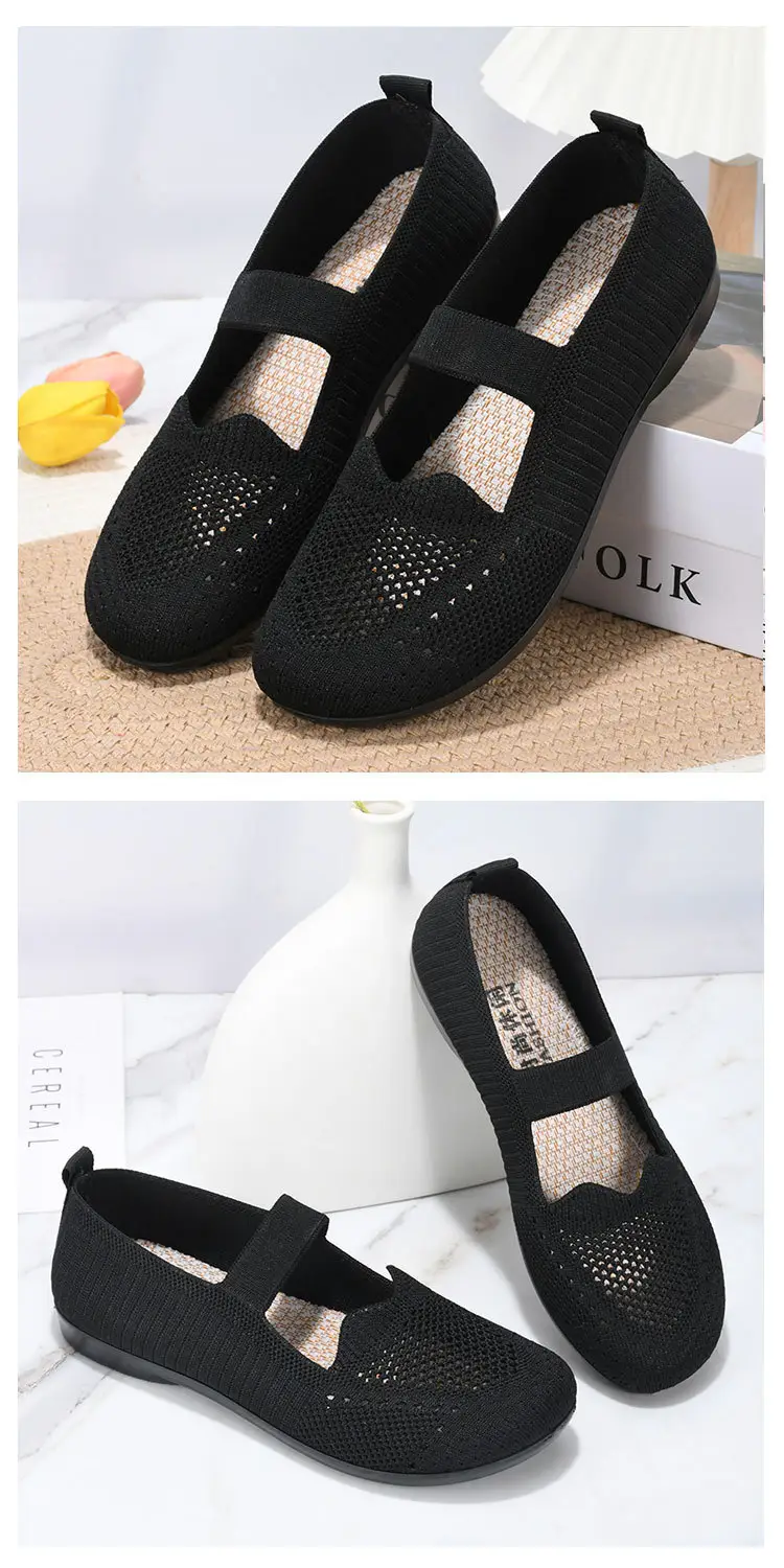 Old Beijing Cloth Shoes Women's Summer Mesh Shoes Breathable Mesh Shoes for Middle-aged and Elderly Moms Non-slip Soft Sole Slip-on Flat Shoes — feature 9