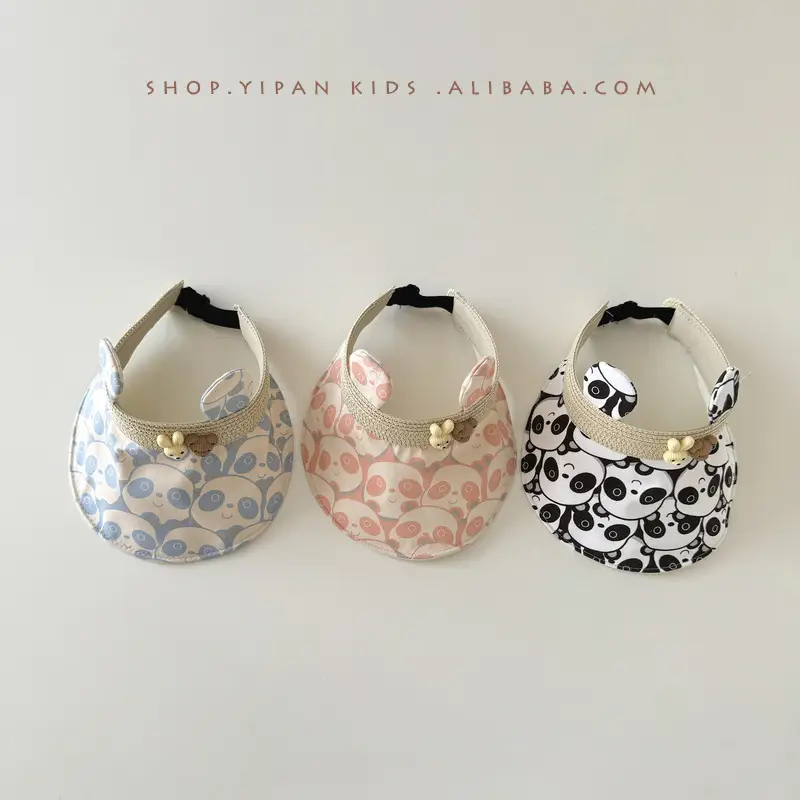 Baby Panda Hat Set for Girls Blue White - Image 4