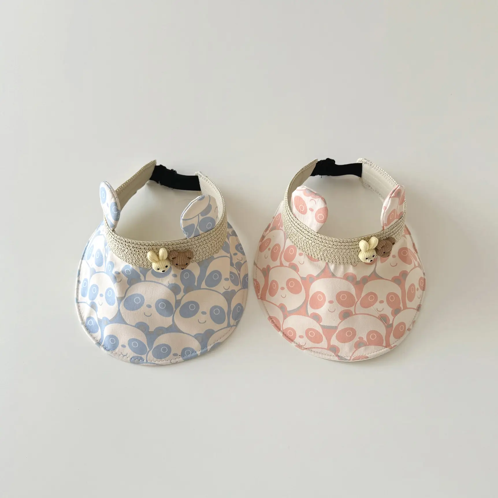 Baby Panda Hat Set for Girls Blue White - Image 5