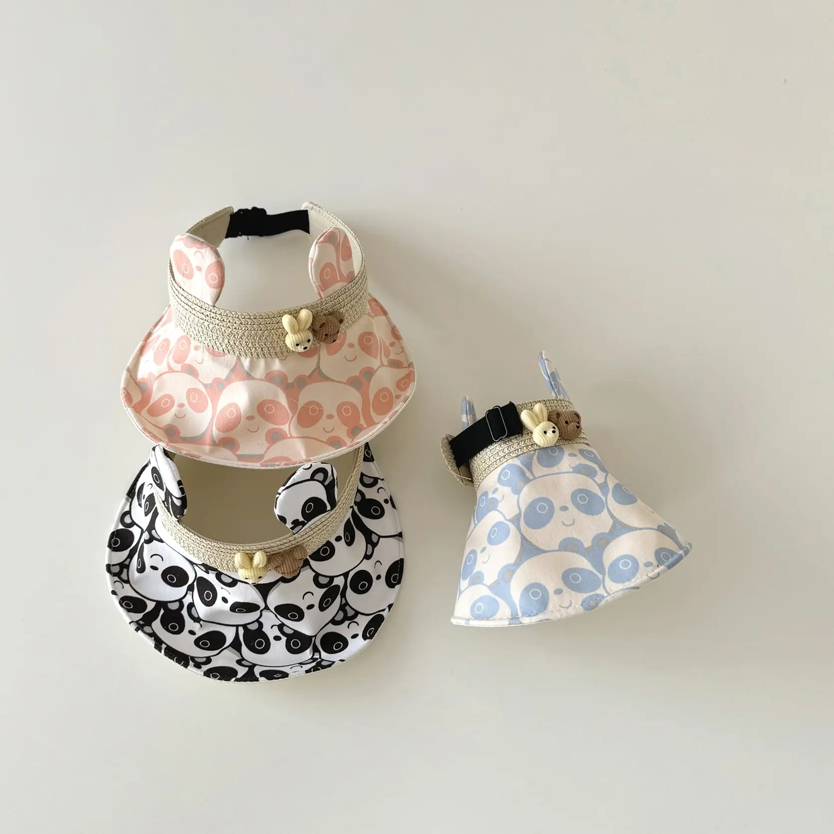 Baby Panda Hat Set for Girls Blue White - Image 6