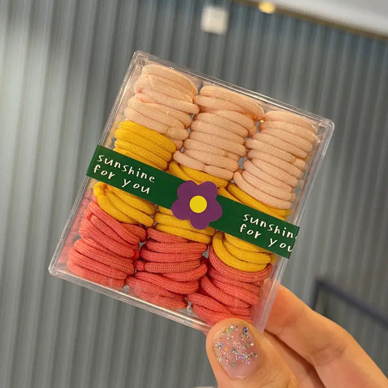 Rainbow Rubber Bands for Kids Hair Rope 90 Pcs - Image 2