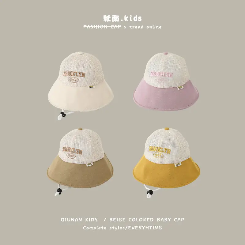 Quilan Kids Fisherman Cap Pink White Sunscreen Baseball Cap - Image 11