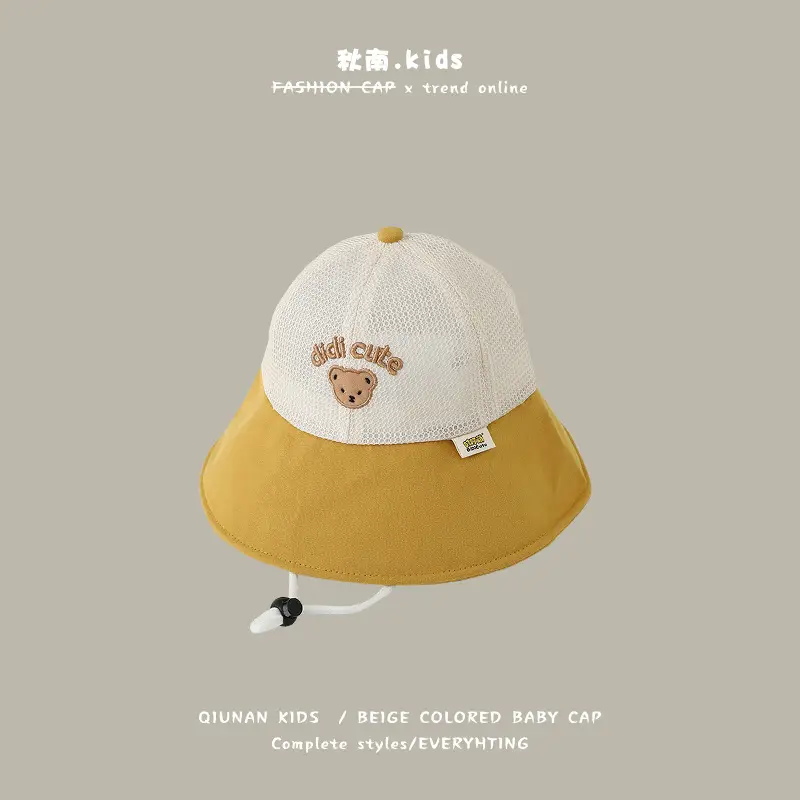 Quilan Kids Fisherman Cap Pink White Sunscreen Baseball Cap - Image 3