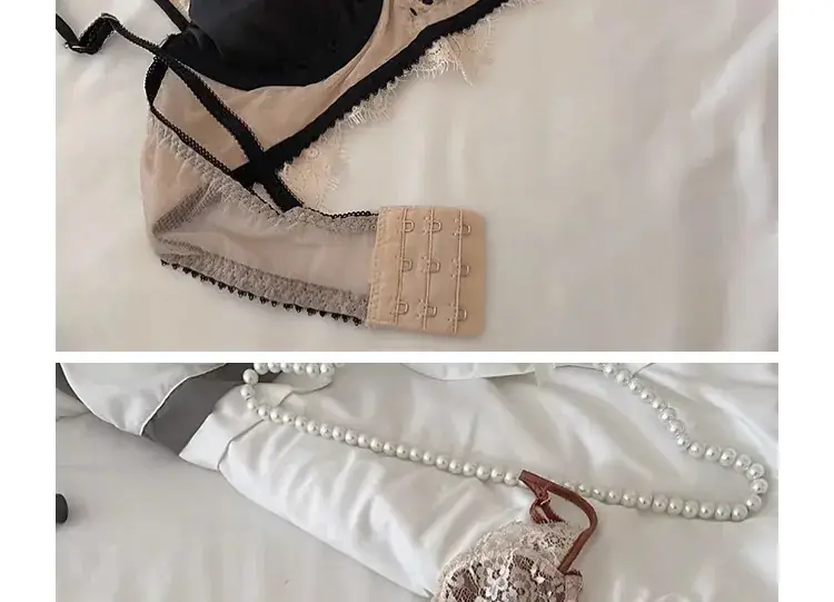 French Style Lace Underwear Women's Black White Large Chest — feature 13