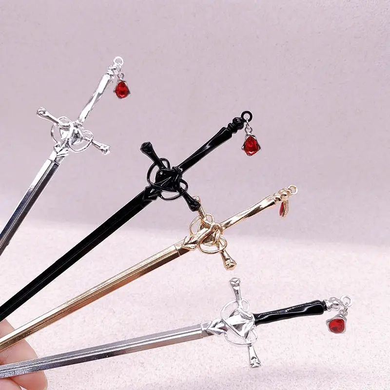 Antique Chinese Hairpin with Red Embroidery — feature 3